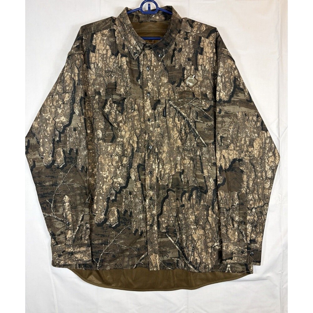 Ol’ Tom Turkey Gear L/S Button Hunting Shirt Padded Back Realtree Timber Men’s L